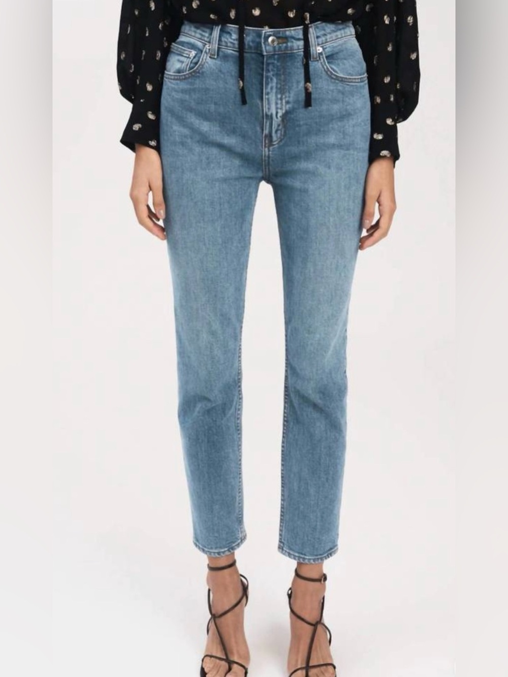NEW DEREK LAM 10 CROSBY eden 5 pocket slim straight leg jean in medium dark wash